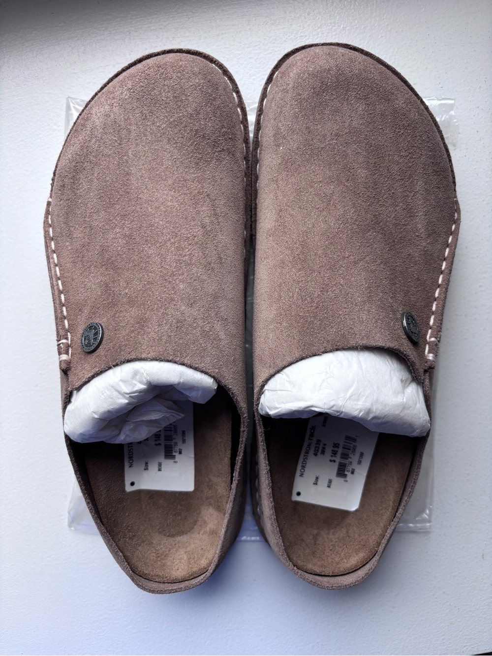 Birkenstock Zermatt 365 - Unisex Slip-On Clog Mules in Gray Taupe Suede - 39